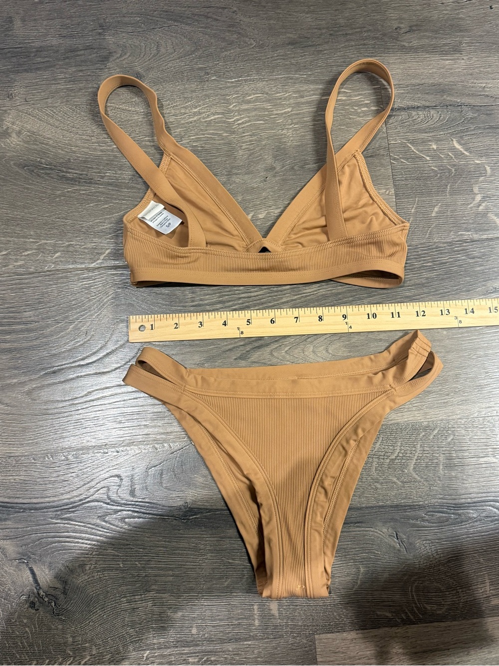 Ribbed Bikini Set in Camel - Picture 4 of 7